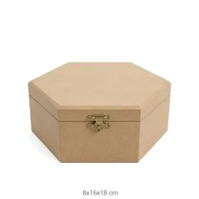 KU351 Küçük Altıgen Kutu Ahşap Boyanabilir Obje